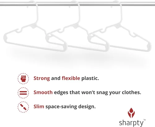 Miniatura 4 de Sharpty Perchas de plástico para niños, perchas para ropa de bebé, niños pequeños y niños, uso estándar diario, ideal para armario de niños y niñas