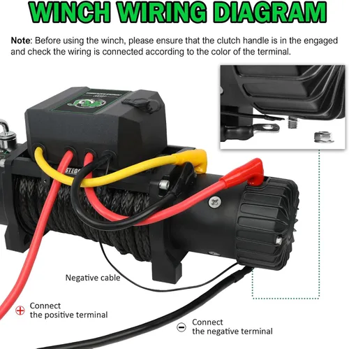 Miniatura 5 de Cabrestante de 13,000 libras Cabrestante eléctrico de 12V con cuerda sintética Cabrestante Rough Country con pasacabos Hawse, mango con cable