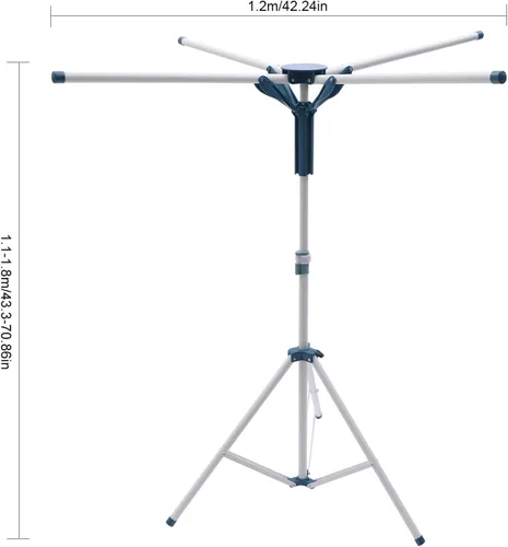 Miniatura 6 de Estante de secado de ropa plegable, estantes portátiles de ropa para interiores, percha de ropa portátil, soporte de trípode plegable independiente