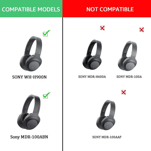Miniatura 2 de Krone Kalpasmos Almohadillas de repuesto para auriculares Sony WH-H900N h.Ear on 2 y Sony MDR-100ABN, cojines de auriculares Sony compatibles