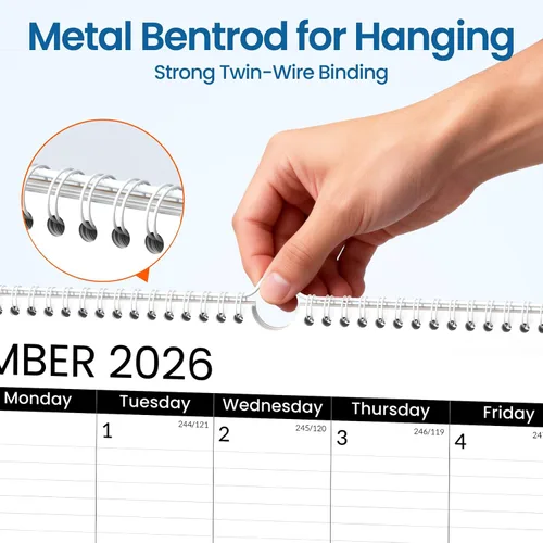 Miniatura 4 de SUNEE Calendario de pared grande 2026-2027, 22.75 x 15.5 pulgadas, calendario de julio de 21 meses (finaliza marzo de 2028), vertical extragrande