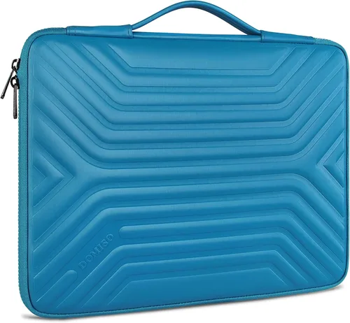 DOMISO Funda para laptop de 14 pulgadas resistente a golpes e impermeable con asa, ligera, suave, EVA, estuche para tablet para laptops de Azul