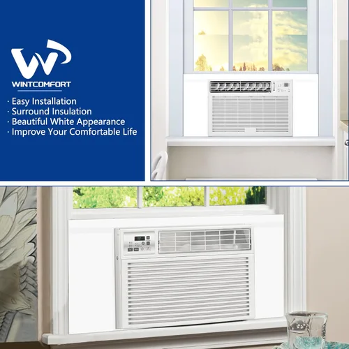 Miniatura 6 de Paneles de aislamiento envolvente de aire acondicionado de ventana, panel de espuma aislado lateral de CA blanca con tira de sellado superior