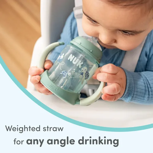 Miniatura 6 de NUK Learner Vaso con Pajita, 5 oz, Paquete de 2 - Vaso Entrenador para Niños Pequeños con Pajita Suave para Beber Fácilmente, Adecuado para Edades
