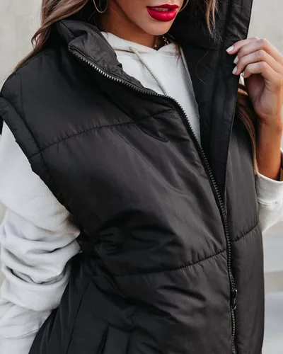 Miniatura 3 de Danedvi Chaleco acolchado sin mangas para mujer, con cremallera, cuello alto, con bolsillos, para exteriores