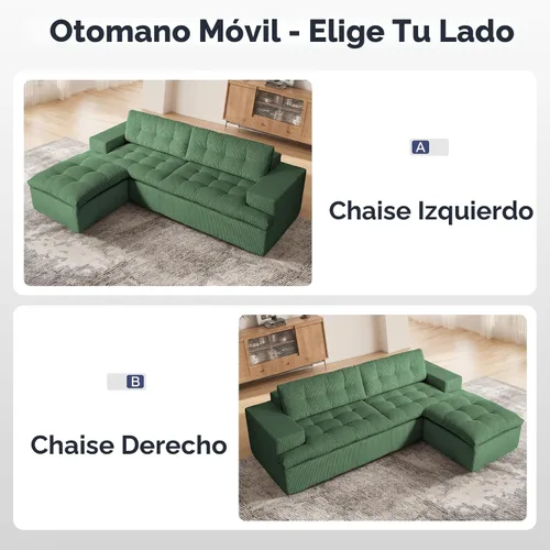 Miniatura 4 de Sofá Seccional Cloud Sin Estructura con Otomana, Sofá Modular en Forma de L con Cojín de Capas, Sofás Cómodos y Esponjosos para Sala de Estar, Sin