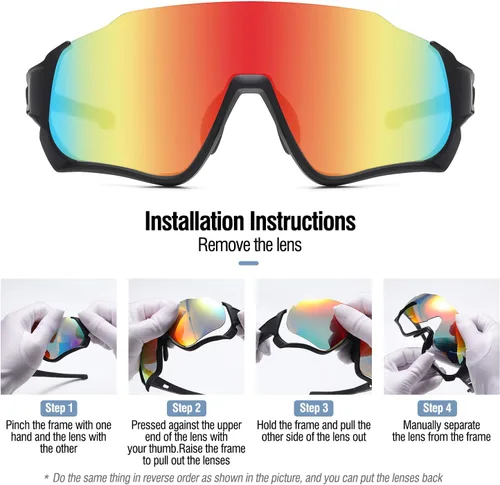 Miniatura 2 de DUCO DK280 - Lentes de sol polarizados para niños, jóvenes, béisbol, deportes, adolescentes, ciclismo, niños y niñas, con 3 lentes