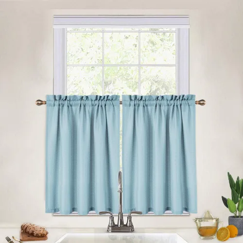 Miniatura 22 de CAROMIO - Cortina para cocina, cortina texturizada, cortinas para ventana de baño, varios tamaños