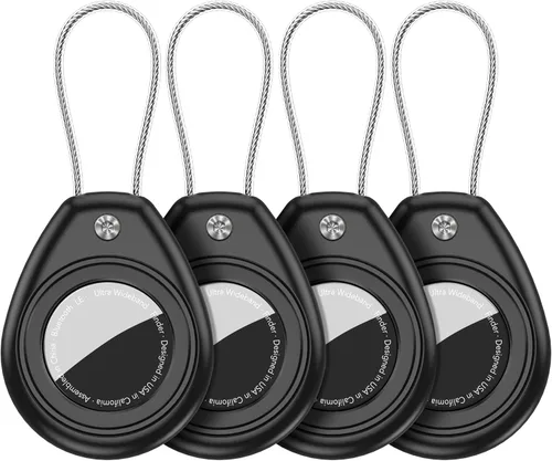Miniatura 10 de HATALKIN Soporte para AirTag para Apple AirTag (1ª y 2ª generación), paquete de 2 llaveros AirTag impermeables a prueba de golpes con llavero seguro