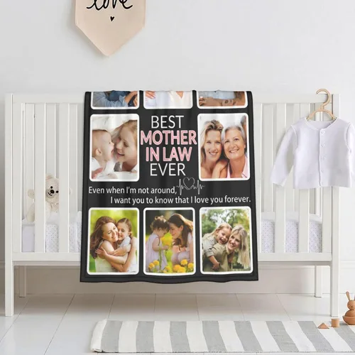 Miniatura 38 de Manta personalizada con collage de fotos, para hermana, amiga, madre, padre, familia, mascotas, parejas, en Navidad, cumpleaños, aniversario, regalo