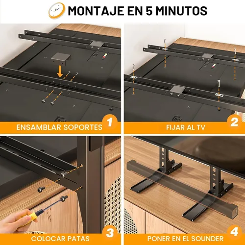 Miniatura 6 de TAVR Mueble Universal de Mesa para Soporte de TV, Patas para TV para la mayoría de televisores de 20 a 75 pulgadas, Pies de Reemplazo para TV