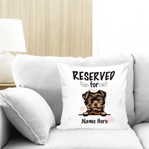 Miniatura 2 de Funda de almohada personalizada reservada para el perro, Cavalier King Charles Spaniel cachorro, funda de almohada de lona blanca para decoración