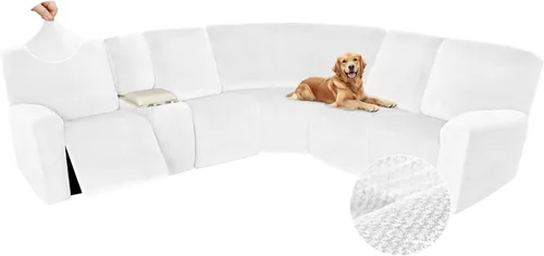 Miniatura 446 de Arfntevss Fundas de sofá seccional reclinable de terciopelo, Funda de sofá seccional de esquina para sofá reclinable, Funda elástica suave