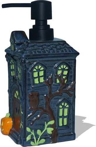 Miniatura 9 de Dispensador de jabón de cerámica para niños, juego de dispensador de loción y jabón dispensador de jabón líquido recargable para manos para baño