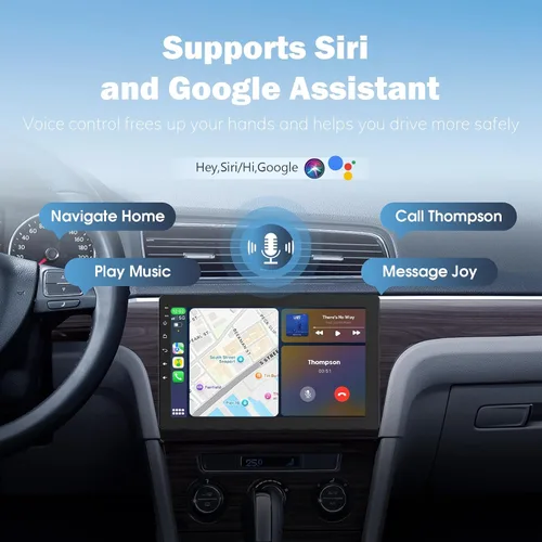 Miniatura 3 de Haudio Radio de coche de 10.1 pulgadas con pantalla táctil giratoria, Apple CarPlay inalámbrico, Android Auto, radio con pantalla táctil, navegación