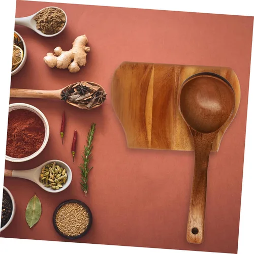Miniatura 9 de MAGICLULU Soporte de cuchara de madera para cocina, soporte para cuchara, plato de cuchara, bandeja para cucharas, soporte para espátula, soporte