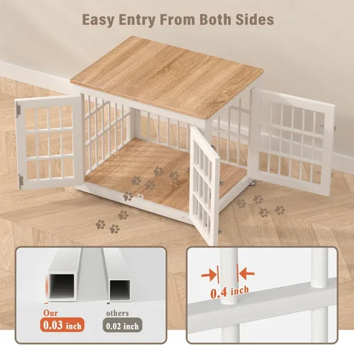 Miniatura 4 de rehomerance Mueble de jaula de perro resistente de 26 pulgadas para perros pequeños, mesa auxiliar decorativa para casa de mascotas, muebles