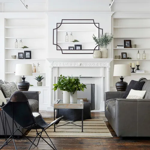 Miniatura 3 de Espejo de pared negro para sala de estar, espejo de baño negro de 36 x 24 pulgadas con marco de metal, espejo decorativo antiguo para sala de estar
