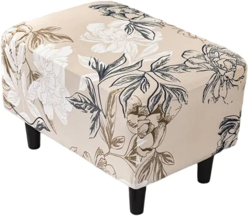 Miniatura 43 de Eco-Ancheng Funda elástica para silla, funda otomana rectangular de almacenamiento, funda otomana para reposapiés, fundas otomanas para taburete