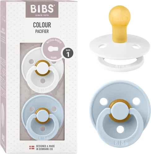 Miniatura 36 de BIBS - Paquete de 2 chupetes Bibs Colour, calmante, libre de bisfenol A, punta redonda, látex de goma natural Noche de vainilla