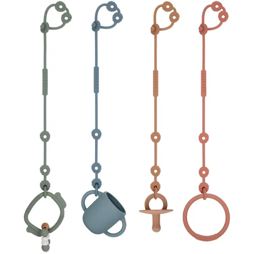 Miniatura 8 de Correas de juguete para bebé, clips de silicona para chupete, correas ajustables de silicona para cochecitos, silla alta, cunas, cestas colgantes