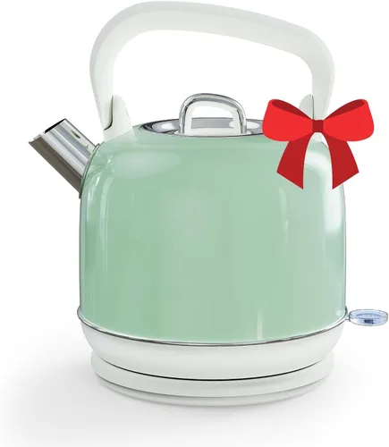 Hervidor de té eléctrico, 1500 W para agua hirviendo, hervidor de té de acero inoxidable de grado alimenticio de 2 litros con mango ergonómico,