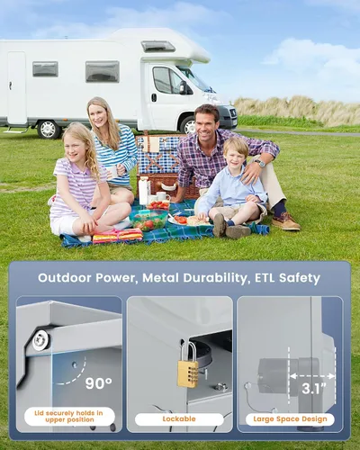 Miniatura 5 de SURAIELEC Caja de salida RV con protección contra sobretensiones 10800J, panel de toma de corriente temporal con disyuntor, resistente a