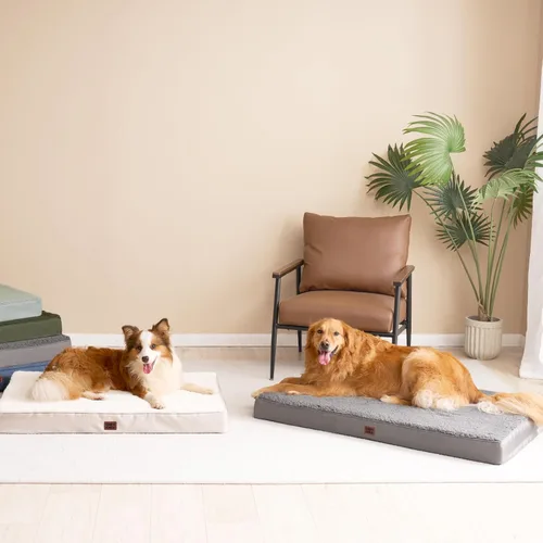 Miniatura 7 de EHEYCIGA Cama ortopédica de espuma para perros grandes, 35 pulgadas de largo x 23 pulgadas de ancho x 3.5 pulgadas de alto, gris claro