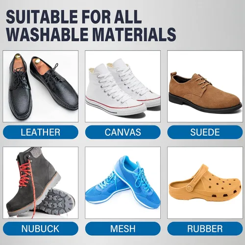 Miniatura 7 de Kit de limpieza de zapatos – Juego de limpieza de zapatos premium de 10.6 onzas con cepillos y toalla de microfibra, limpiador de zapatos