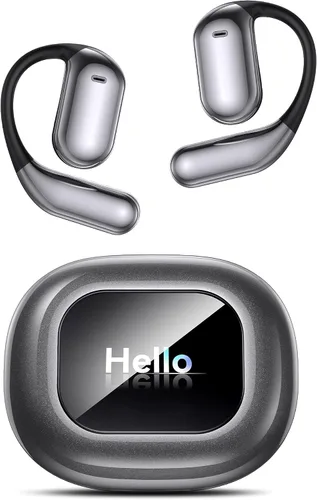 Auriculares inalámbricos Bluetooth ultra abiertos, ergonómicos Pro sobre la oreja con diseño de silicona similar al aire, auriculares de conducción