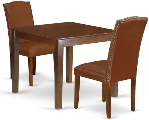 Miniatura 14 de East West Furniture OXEN5-LWH-57 - Juego de mesa y sillas de cocina de 5 piezas, incluye una mesa de comedor cuadrada y 4 sillas de comedor Parsons