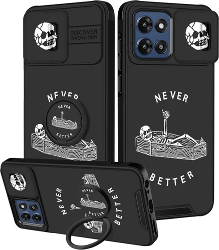 Miniatura 60 de para Moto G 5G 2023 funda - Cubierta de teléfono linda con corazón para mujeres y niñas, diseño único negro con cubierta deslizante para la cámara