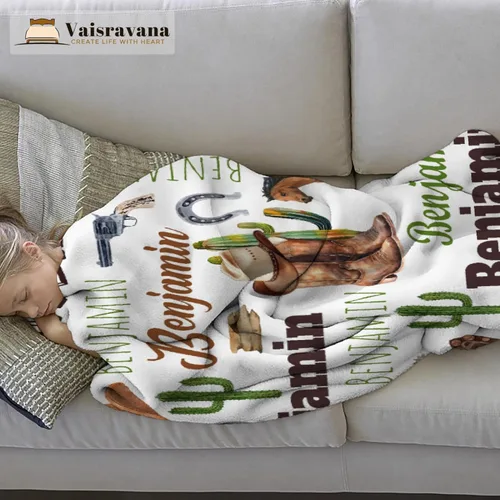 Miniatura 5 de Manta de bebé personalizada con diseño de animales del bosque, manta personalizada con nombre para niñas y niños, regalos de registro, manta suave