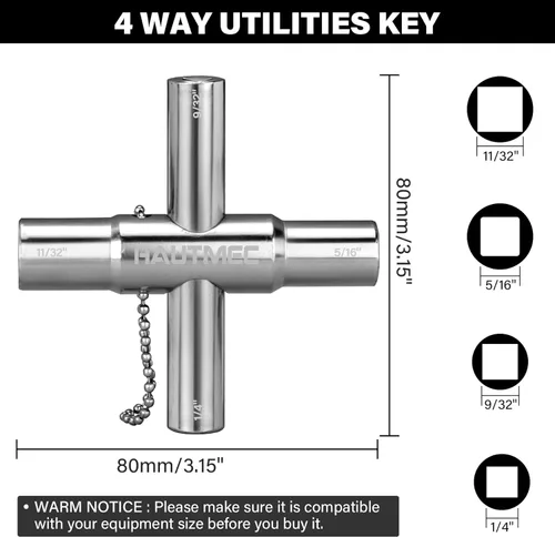 Miniatura 2 de HAUTMEC - Juego de llaves sillcock de 4 vías para válvula, grifo y espigas, 1/4", 9/32", 5/16", 11/32", 5 unidades, PL0028-5