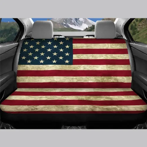 Miniatura 3 de AFPANQZ Funda protectora para asiento trasero de automóvil, con bandera patriótica estadounidense, solo para asiento trasero de automóvil, camión
