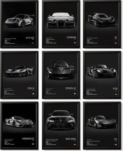 CSLGQGV Póster vintage de coche de carreras, arte de pared de superdeportivo, pintura para hombres, habitación, habitación, estética, decoración de