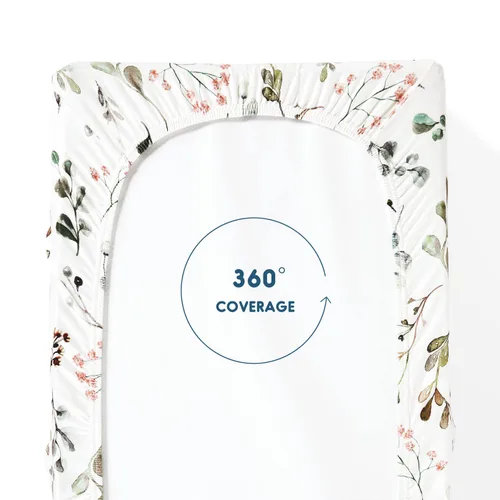 Miniatura 6 de Juego de 2 fundas elásticas para cambiador de punto de jersey ultra suave, fundas para cambiadores de mesa que se ajustan a almohadillas de 32/34 x