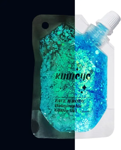 Miniatura 18 de Gel holográfico con purpurina para el rostro, brillo corporal con maquillaje para cabello, cara, clavícula, brazo, uñas, sombra de ojos, lentejuelas