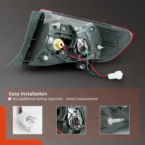 Miniatura 4 de leaptrend Conjunto de luces traseras derechas, lámpara exterior trasera compatible con Toyota Corolla 2009-2010, luz de freno lateral del pasajero