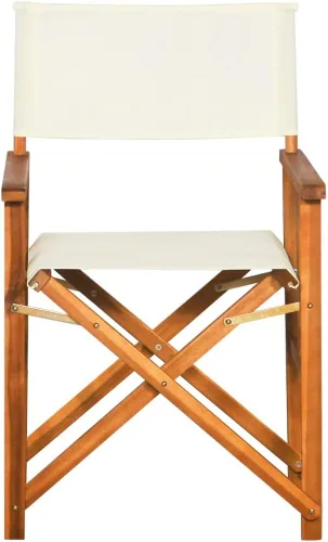 Miniatura 6 de vidaXL Silla de director plegable, madera de acacia maciza, resistente a la intemperie, asiento de poliéster, respaldo, diseño elegante, fácil