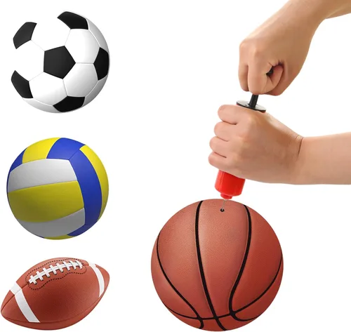 Miniatura 5 de Kit de inflador de mano de 3 piezas, bomba de aire de bola con aguja, boquilla, perfecto para voleibol, baloncesto, fútbol, waterpolo, juego inflable