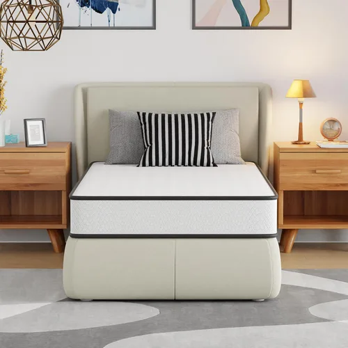Miniatura 12 de FDW Colchón individual de 6 pulgadas, colchón híbrido de espuma viscoelástica y resortes interiores, colchón de espuma premium, alivio de presión