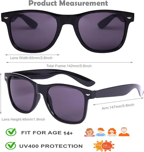 Miniatura 4 de Eyegla Paquete de 8/12/18 lentes de sol de neón a granel coloridos para fiesta, gafas retro para fiesta para adultos, hombres y mujeres