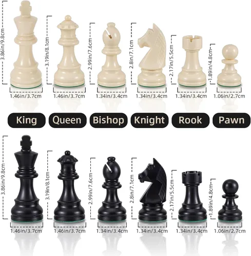 Miniatura 4 de Juego de ajedrez – Juego de tablero de ajedrez de silicona de 20 pulgadas, piezas ponderadas de altura King de 3.86 pulgadas con 2 reinas