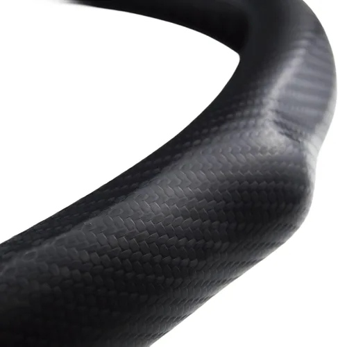 Miniatura 4 de Funda de volante deportiva con patrón de fibra de carbono de instalación rápida, ajuste universal de 14½ a 15 pulgadas para automóvil sedán cupé SUV
