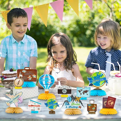 Miniatura 7 de 12 centros de mesa con temática de panal de abeja, decoración de fiesta, viajes alrededor del mundo, decoración de mesa, accesorios de fotos
