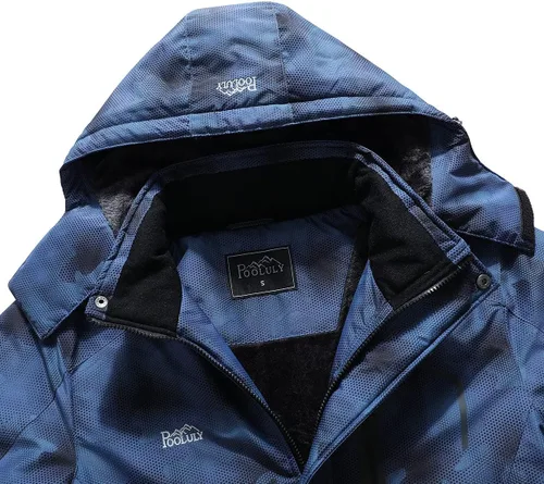 Miniatura 5 de Pooluly - Chaqueta impermeable de invierno, esquí, snowboard, para hombre, con capucha, rompevientos.