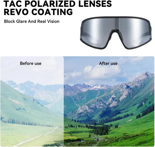 Miniatura 3 de ROCKBROS Gafas de sol deportivas polarizadas para hombres y mujeres, gafas de ciclismo con protección UV
