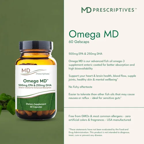 Miniatura 3 de MD Prescriptives Suplemento Omega MD - Aceite de pescado 500 EPA y 250 DHA Omega 3 - Apoya la salud cerebral y las articulaciones* - Sin olor a