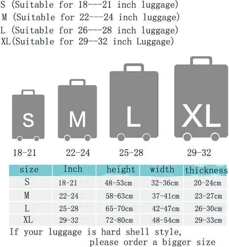 Miniatura 8 de YEKEYI Funda protectora de maleta de viaje con cremallera, funda de equipaje lavable de 18 a 32 pulgadas